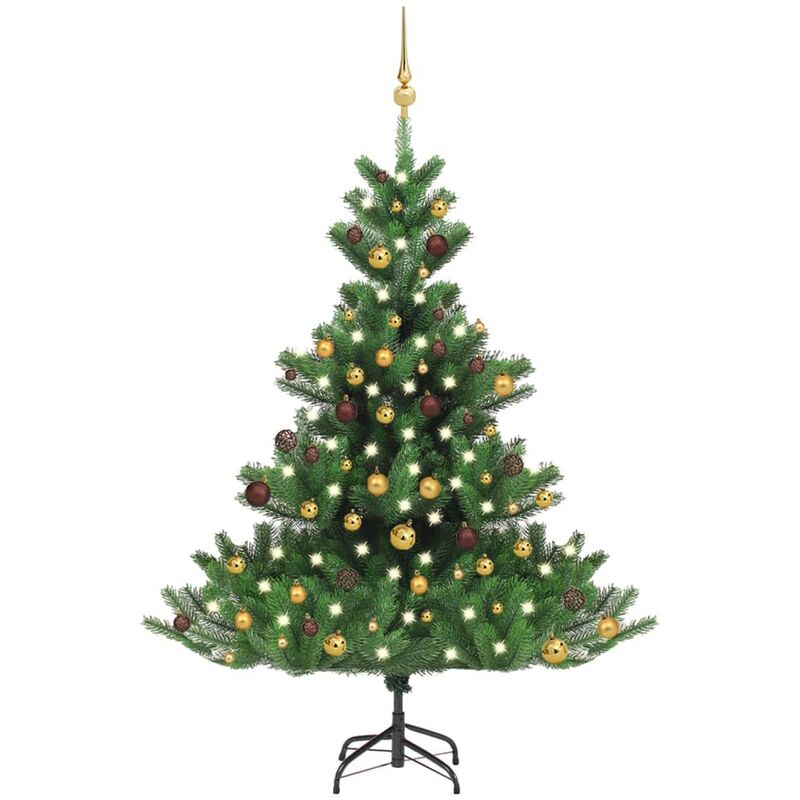 

Árbol de Navidad artificial Nordmann Fir LED bolas verde 150 cm