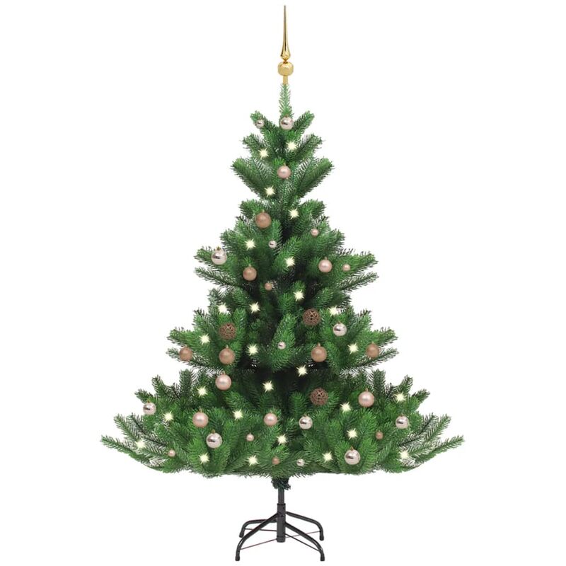 

Árbol de Navidad artificial Nordmann Fir LED bolas verde 150 cm