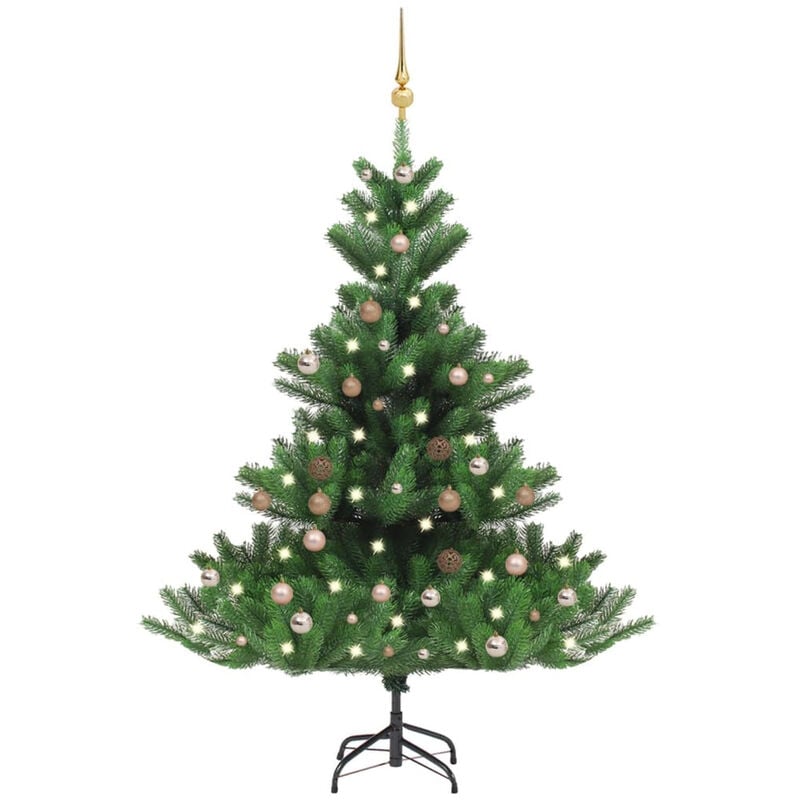

arbol de Navidad artificial Nordmann Fir LED bolas verde 180 cm