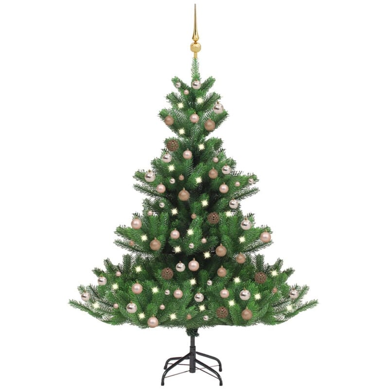 

Happyshopping - arbol de Navidad artificial Nordmann Fir LED bolas verde 210 cm