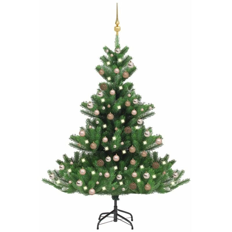 

arbol de Navidad artificial Nordmann Fir LED bolas verde 240 cm