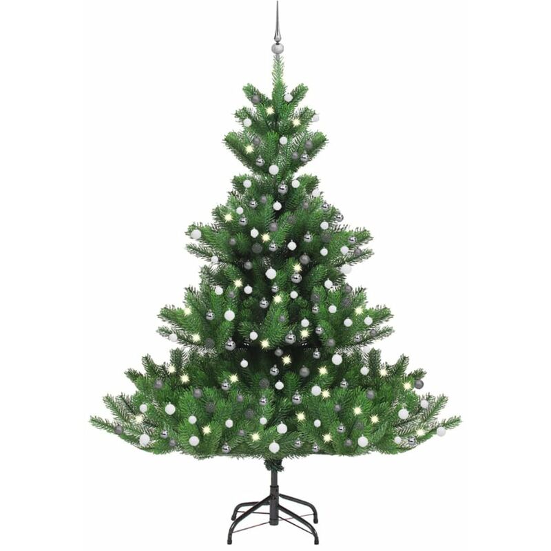 

Happyshopping - arbol de Navidad artificial Nordmann Fir LED bolas verde 240 cm