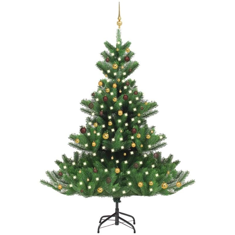 

Árbol de Navidad artificial Nordmann Fir LED bolas verde 240 cm