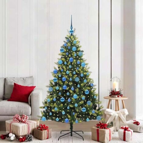Árbol de Navidad Artificial Plegable 300 LEDs Verde 180 cm