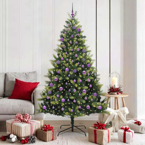 Árbol de Navidad Artificial Plegable 300 LEDs Verde 180 cm