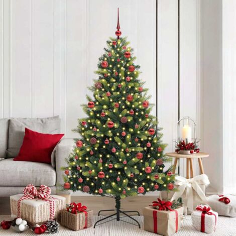 Árbol de Navidad Artificial Plegable 300 LEDs Verde 180 cm