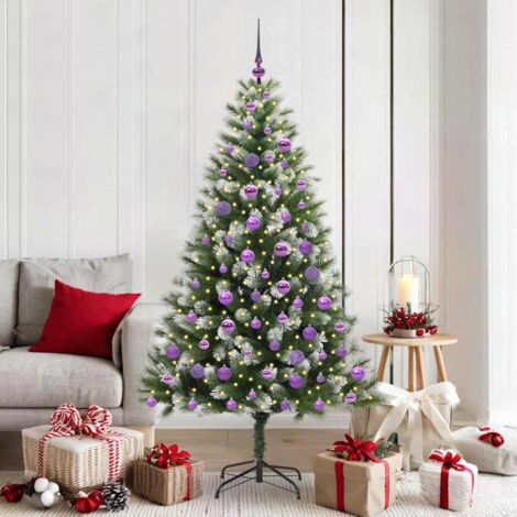 Árbol de Navidad Artificial Plegable con Nieve Esponjosa 180 cm