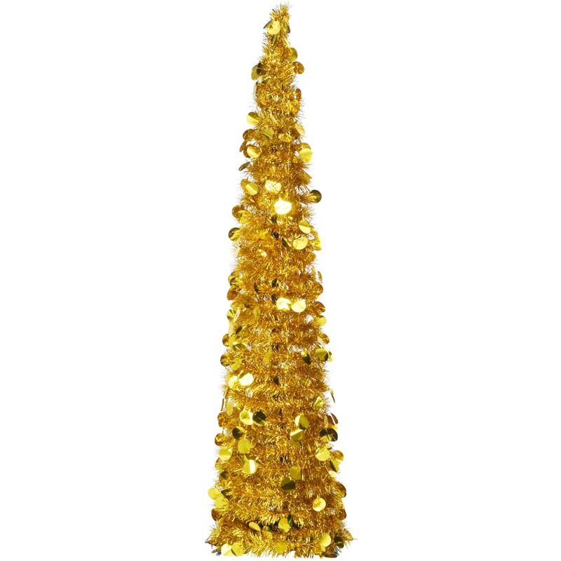 

Árbol de Navidad artificial plegable PET dorado 150 cm