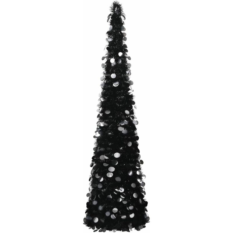 

Árbol de Navidad artificial plegable PET negro 150 cm