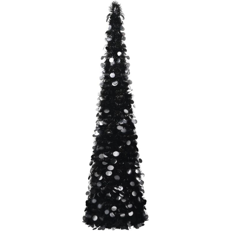 

vidaXL Árbol de Navidad artificial plegable PET negro 180 cm - Negro