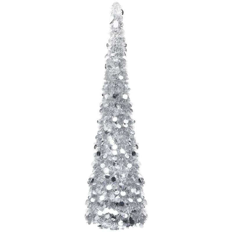 

Árbol de Navidad artificial plegable PET plateado 150 cm - Plateado - Vidaxl