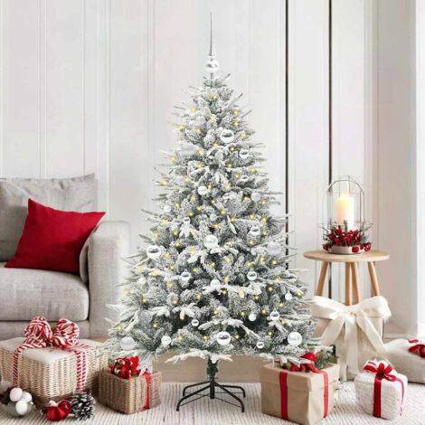 Árbol de Navidad Artificial Pre-iluminado con Juego de Bolas