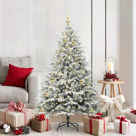 Árbol de Navidad Artificial Pre-iluminado con Juego de Bolas