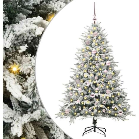 Árbol de Navidad Artificial Pre-iluminado con Juego de Bolas