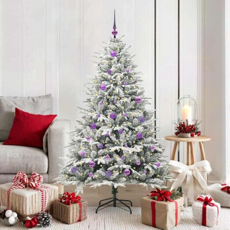 Árbol de Navidad Artificial Pre-iluminado con Juego de Bolas