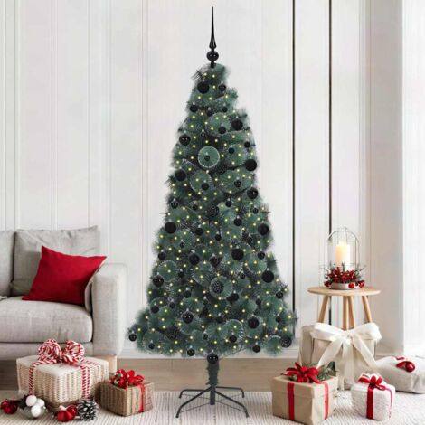 Árbol de Navidad artificial preiluminado con set de bolas