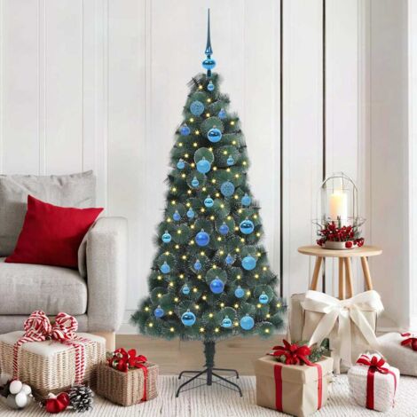 Árbol de Navidad artificial preiluminado con set de bolas