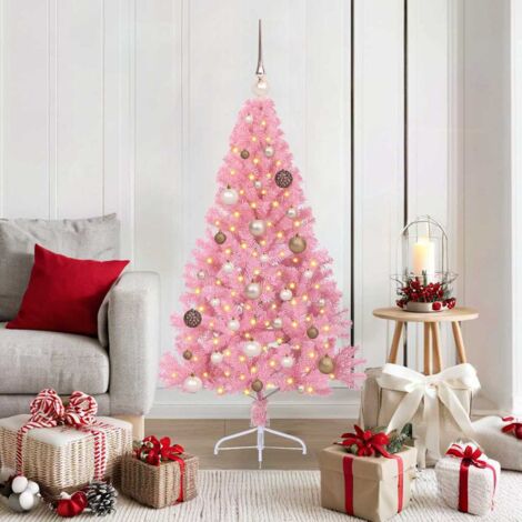Árbol de Navidad Artificial Preiluminado Rosa 150 cm PVC