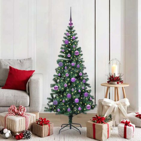 Árbol de Navidad Artificial Preiluminado Verde 150 cm