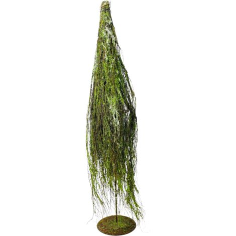 Árbol de Navidad artificial sobre soporte de metal hecho de ramas de sauce, 60 cm