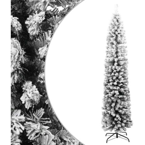 Árbol de Navidad artificial verde con nieve PVC 210 cm