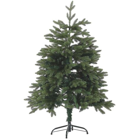 Árbol de Navidad artificial verde PVC base metálica 120 cm estilo tradicional Huxley