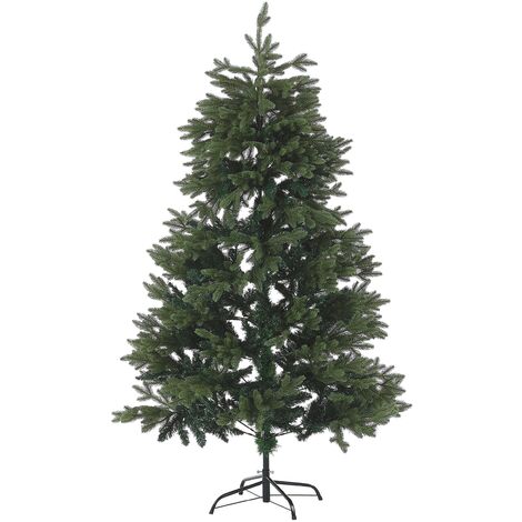 Árbol de Navidad artificial verde PVC base metálica 180 cm estilo tradicional Huxley