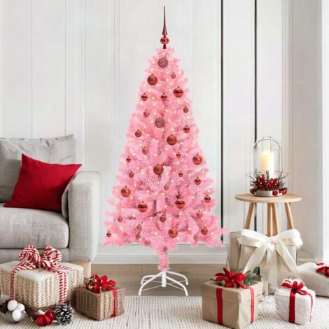 Árbol de Navidad con 150 LED con soporte Rosa 150 cm PVC