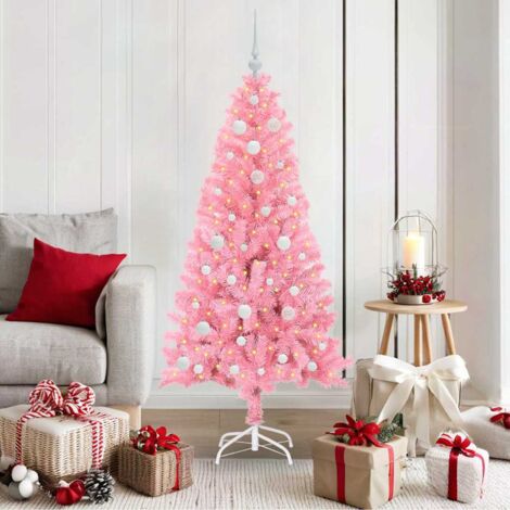 Árbol de Navidad con 150 LED con soporte Rosa 150 cm PVC