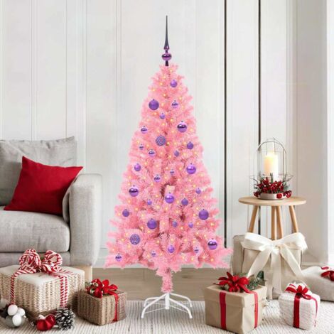 Árbol de Navidad con 150 LED con soporte Rosa 150 cm PVC