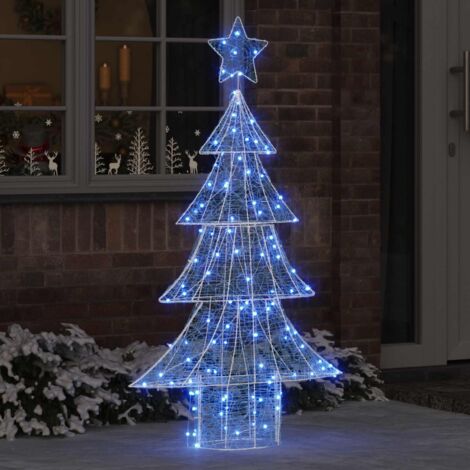 Árbol de Navidad con 160 LED Azul 150 cm Acrílico