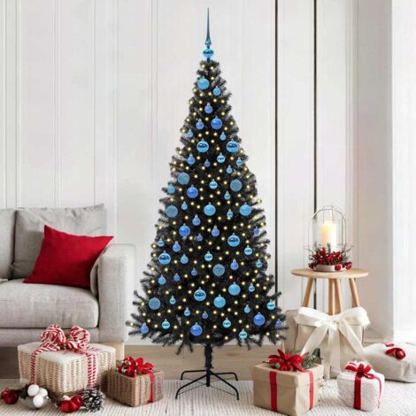 Árbol de Navidad con 300 LED con soporte Negro 180 cm PVC