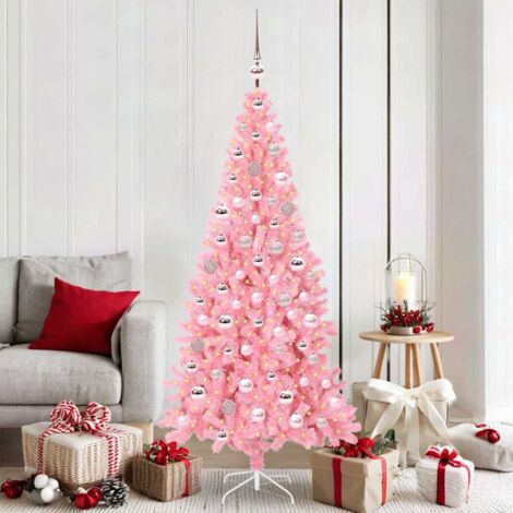 Árbol de Navidad con 300 LED con soporte Rosa 180 cm PVC