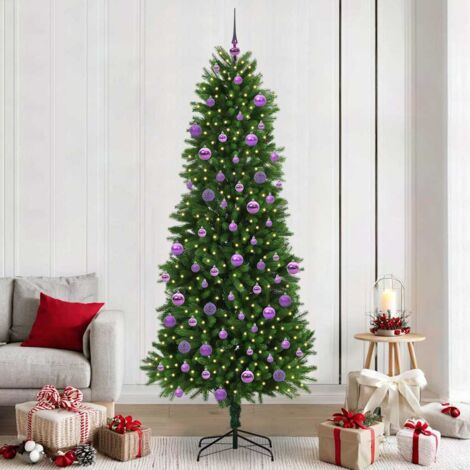 Árbol de Navidad con 300 LED con soporte Verde 240 cm PE