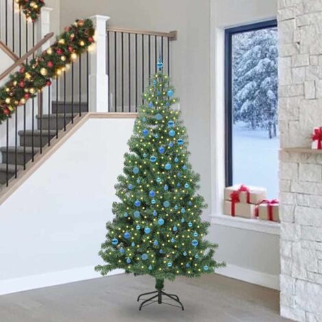 Árbol de Navidad con 300 LED con soporte Verde 240 cm PVC