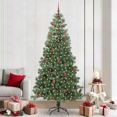 Árbol de Navidad con 300 LED con soporte Verde 240 cm PVC