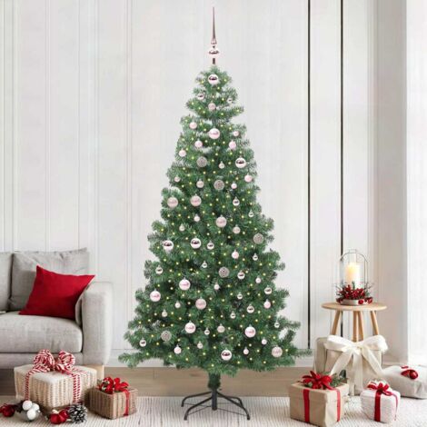Árbol de Navidad con 300 LED con soporte Verde 240 cm PVC