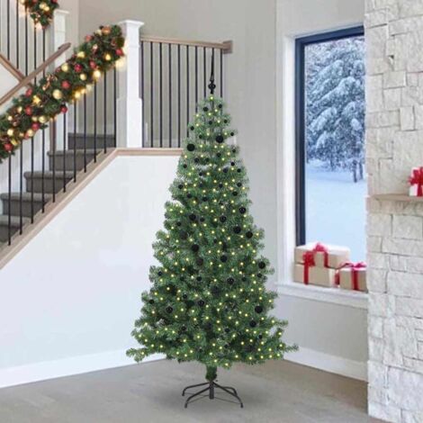Árbol de Navidad con 300 LED con soporte Verde 240 cm PVC