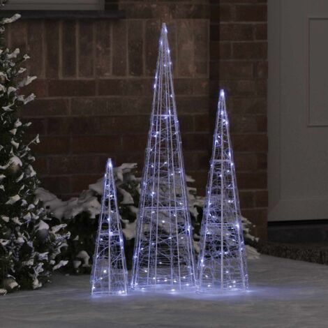 Árbol de Navidad con 90 LED 3 pcs frío 20 x 20 x 80 cm Acrílico