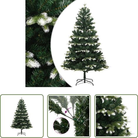Árbol de Navidad con bisagras -  Árbol de Navidad artificial con bisagras y nieve flocada 180 cm