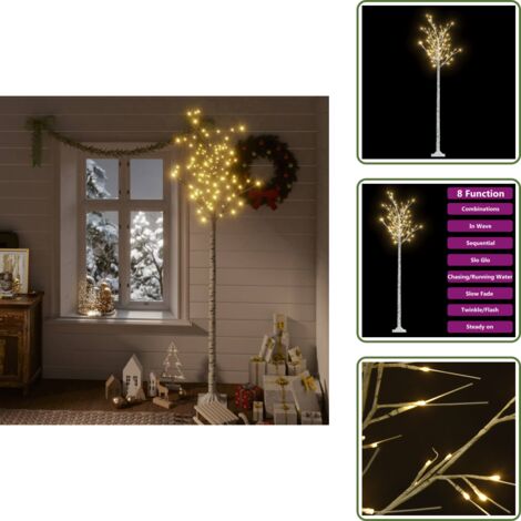 Árbol de Navidad con luces - vidaXL Árbol de Navidad LED blanco cálido sauce interior exterior 2,2m - Árbol de Navidad blanco cálido