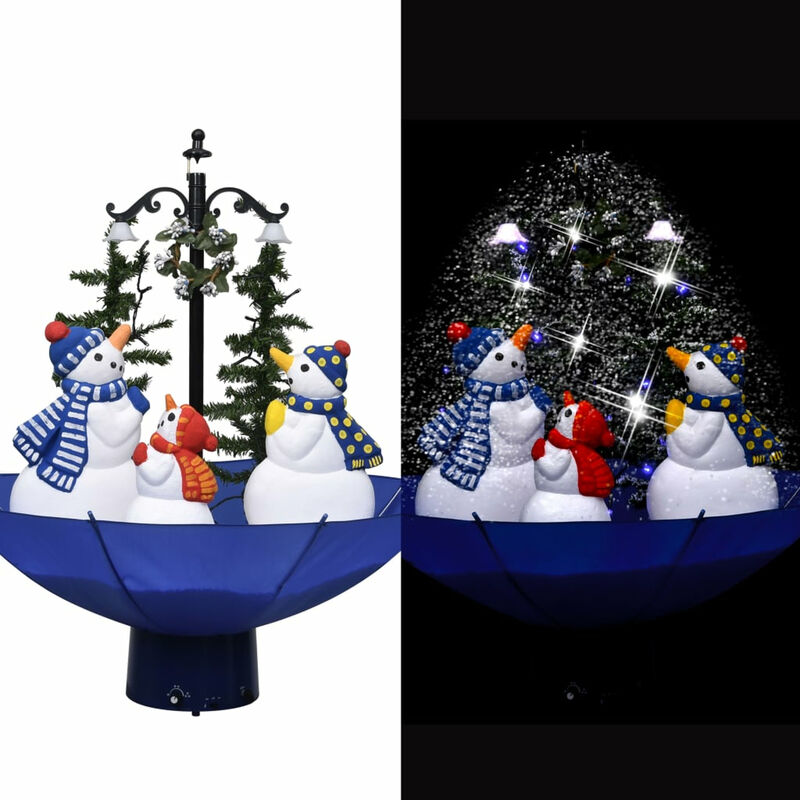 

arbol de Navidad con nieve con base de paraguas PVC azul 75 cm