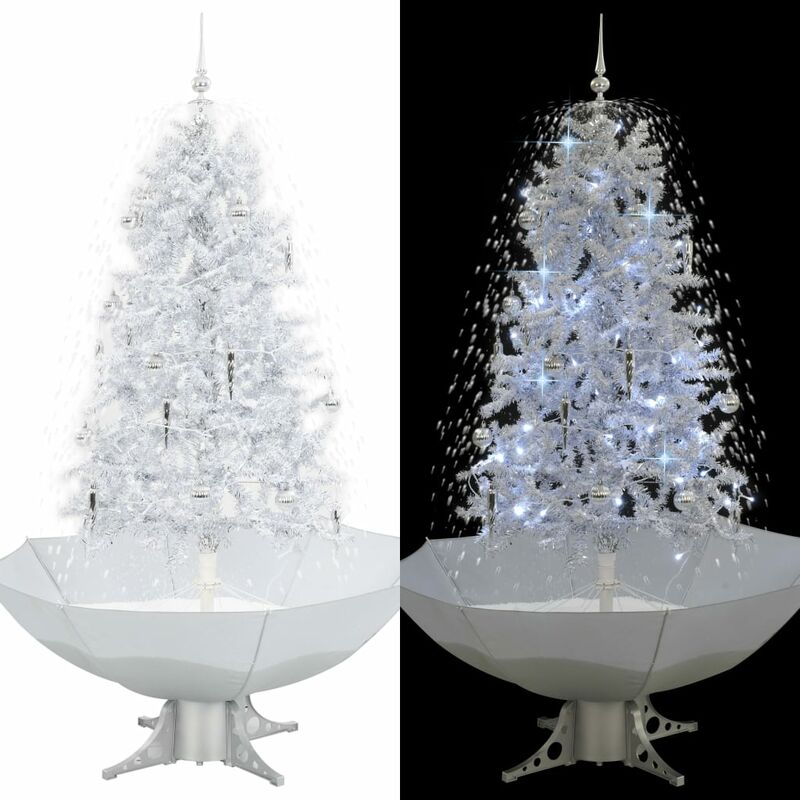 

arbol de Navidad con nieve con base en paraguas blanco 170 cm