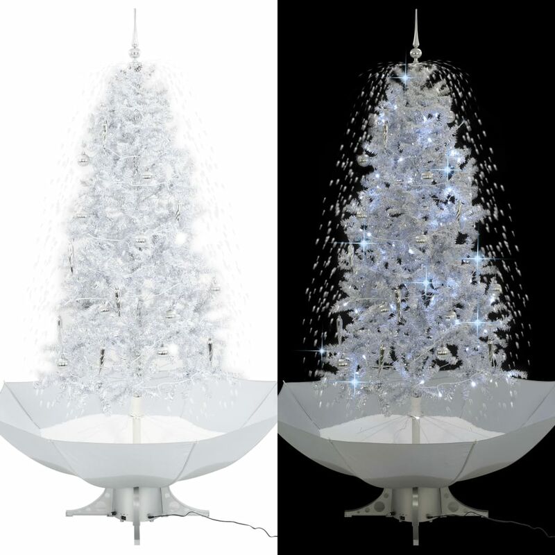 

arbol de Navidad con nieve con base en paraguas blanco 190 cm