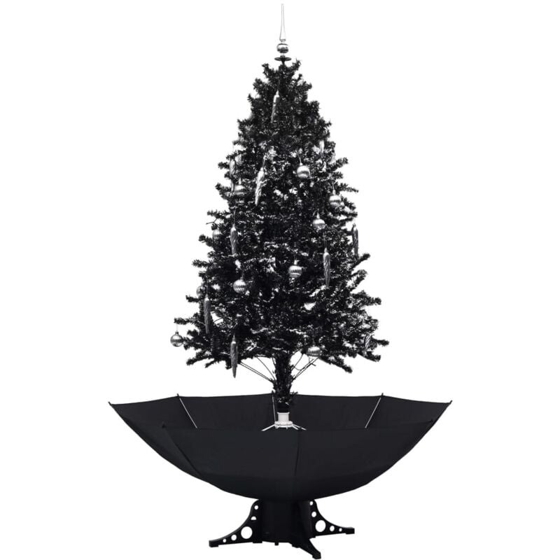 

Árbol de Navidad con nieve y base de paraguas PVC negro 190 cm - Negro - Vidaxl