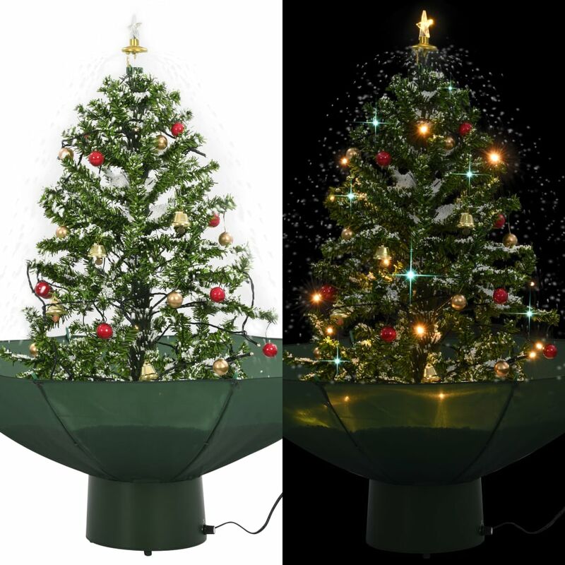 

Árbol de Navidad con nieve con base en paraguas verde 75 cm