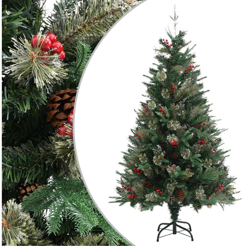 

Árbol de Navidad con piñas verde PVC y PE 150 cm