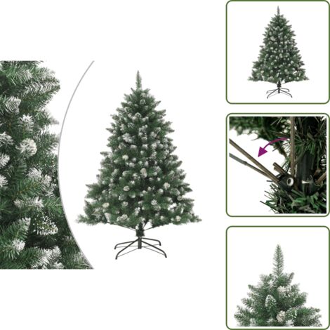Árbol de Navidad con piñas - vidaXL Árbol de Navidad artificial con soporte PVC 150 cm - Árbol de Navidad de 150 cm