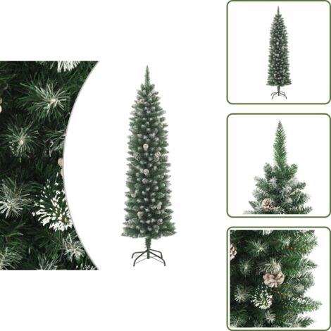 Árbol de Navidad con piñas - vidaXL Árbol de Navidad artificial estrecho con soporte PVC 150 cm - Árbol de Navidad con soporte