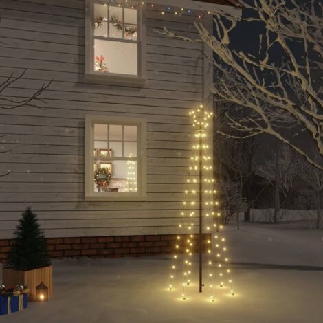 Árbol de Navidad con pincho 108 LED blanco cálido 180 cm vidaXL